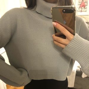 Knit crop turtle neck